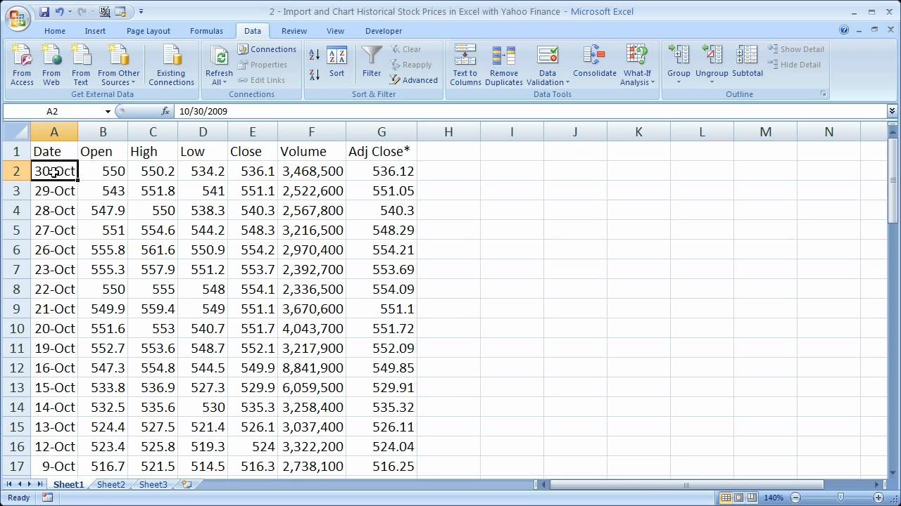 excel for mac get stock price